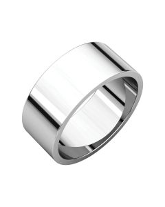 14kt White 8mm Flat Band