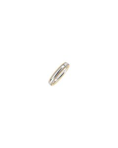 14kt White & Yellow 4mm Double Milgrain Band Size 6.5