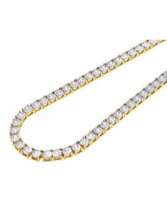 10k Gold and 2-2.5 carat Natural Diamonds 3mm wide 16-22 inches illusion set Tennis Chains in Yellow, White, and Rose Gold