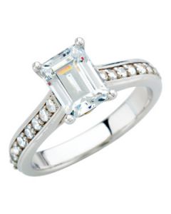 Emerald Cut Engagement Ring 14K White Gold 08.00X06.00 Mm 1/2 Ct Tw Eng Emerald Cut Engagement Ring