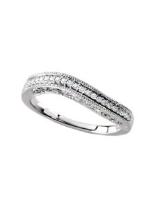14kt White 1/4 CTW Diamond Stackable Ring