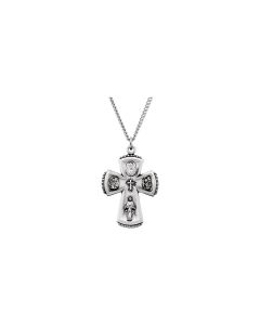 Sterling Silver 31.5x21.25mm 4-Way Cross 24