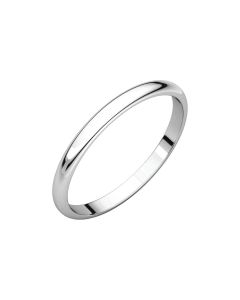 10kt White 2mm Half Round Light Band