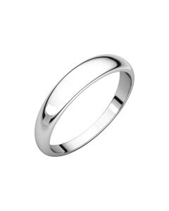 14kt White 4mm Half Round Tapered Band