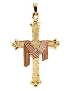 Two-Tone Cross Pendant with Robe