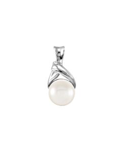 14kt White 6mm Akoya Cultured Pearl Pendant