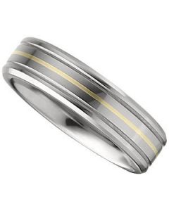 14K INLAY BEVELED BAND N\A  8.5 ONE PIECE