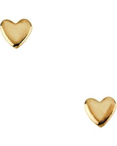 Youth Heart Earring 14K White Gold Pair 04.00 X 05.00 Mm Childrens Heart Earring