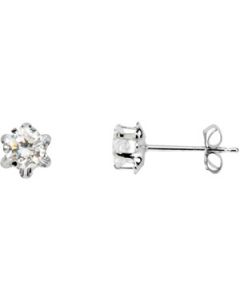 Youth Birthstone Earring 14K White Gold Pair April Teen Birthstone Earring