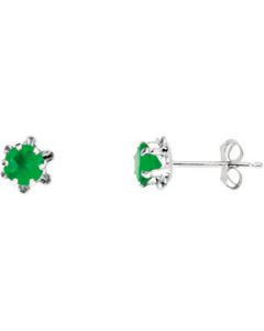Youth Birthstone Earring 14K White Gold Pair May Teen Birthstone Earring
