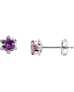 Youth Birthstone Earring 14K White Gold Pair June Teen Birthstone Earring