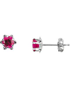 Youth Birthstone Earring 14K White Gold Pair July Teen Birthstone Earring
