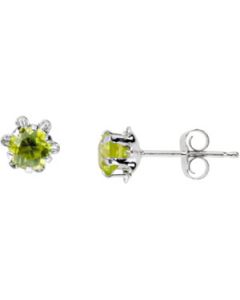 Youth Birthstone Earring 14K White Gold Pair August Teen Birthstone Earring