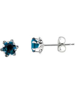 Youth Birthstone Earring 14K White Gold Pair September Teen Birthstone Earring