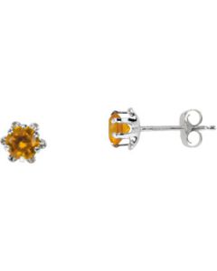 Youth Birthstone Earring 14K White Gold Pair November Teen Birthstone Earring
