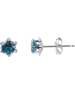 Youth Birthstone Earring 14K White Gold Pair December Teen Birthstone Earring