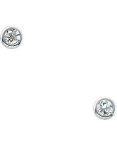 Youth Cubic Zirconia Bezel Earring 14K White Gold Pair 03.00 Mm Childrens Cubic Zirconia Bezel Earring