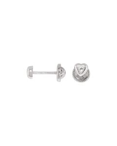 Youth Heart CZ Earrings with Safety Backs & Gift Box