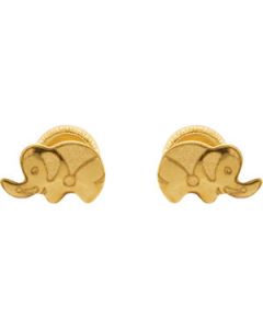Elephant Earrings W/Safety Back & Box 14K Yellow Gold 04.50X07.50Mm Elephant Earrings W/Safety Back & Box