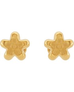 Flower Earrings W/Safety Backs & Box 14K Yellow Gold Pair/08.50X08.50Mm Flower Earrings W/Safety Backs & Box