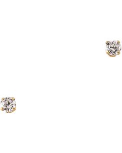Childrens Pink Cz Earring 14K Yellow Gold Pair 03.00 Mm Childrens Pink Cz Earring