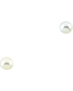 Childrens Button Pearl Earring 14K Yellow Gold Pair 04.25 Mm;P;Childrens Button Pearl Earring