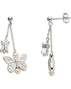 Butterfly Dangle Earrings W/ Packaging Sterling Silver  