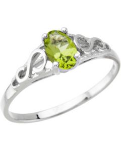 Youth Mitation Birthstone Ring 14K White Gold August;P;Teen Imitation Birthstone Ring