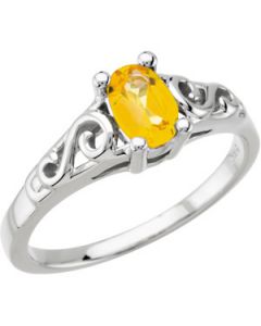 Youth Imitation Birthstone Ring 14K White Gold November Teen Imitation Birthstone Ring