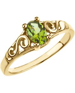 Youth Imitation Birthstone Ring 14K Yellow Gold August