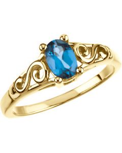 Youth Imitation Birthstone Ring 14K Yellow Gold December