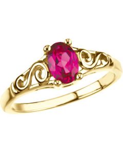 Yout Imitation Birthstone Ring 14K Yellow Gold July
