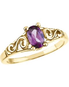 Youth Imitation Birthstone Ring 14K Yellow Gold June