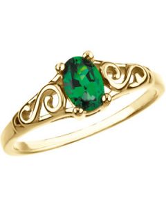 Youth Imitation Birthstone Ring 14K Yellow Gold May