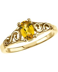 Youth Imitation Birthstone Ring 14K Yellow Gold November Teen Imitation Birthstone Ring