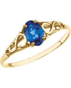 Youth Imitation Birthstone Ring 14K Yellow Gold September