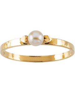 Youth Pearl With Hearts Ring 14K Yellow Gold 03.00 Mm