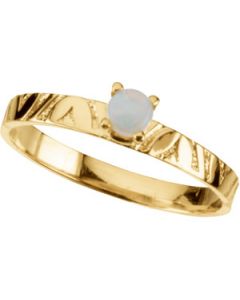 Youth Genuine Birthstone Ring 14K Yellow Gold October Childrens Genuine Birthstone Ring