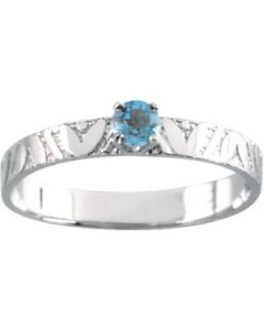 Youth Genuine Birthstone Ring 14K White Gold December Childrens Genuine Birthstone Ring
