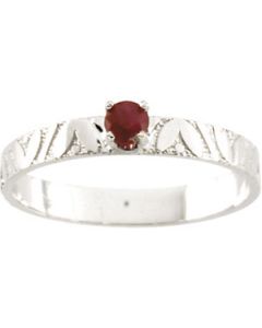Youth Genuine Birthstone Ring 14K White Gold July Childrens Genuine Birthstone Ring