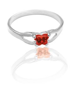 Bfly Cz Birthstone Ring W/Box N\A  January Ring W/Box