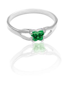 Bfly Cz Birthstone Ring W/Box N\A  May Ring W/Box