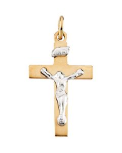 Youth Crucifix Pendant 14K Yellow Gold 14.00X09.50 Mm