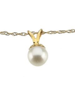 Youth Pearl Drop Pendant 14K Yellow Gold 06.00 Mm