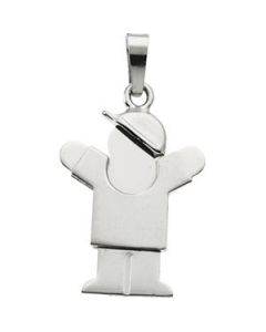 Kids Love Boy Pendant 14K White Gold 20.50X13.50 Mm Kids Love Boy Pendant