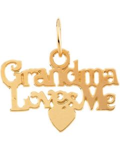 Youth Grandma Loves Me Pendant With 15 Chain 14K Yellow Gold 09.25X15.00 Mm Childrens Grandma Loves Me Pendant With 15 Chain