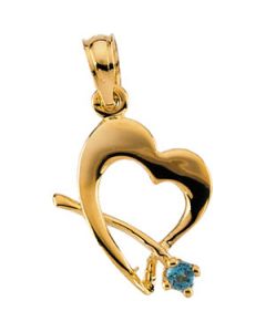 Youth Genuine December Birthstone Pendant 14K Yellow Gold 02.00;P;Childrens Genuine December Birthstone Pendant