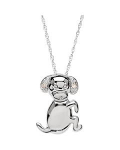 Donald The Dog Waggles Pend W/Chain Sterling Silver  15.25X11.00 Mm;P;Donald The Dog Waggles Pendant