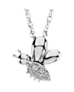 Barb The Bee Waggles Pendant With Chain Sterling Silver  11.75X11.75 Mm;P;Barb The Bee Waggles Pendant