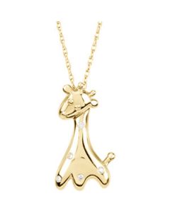 Gert The Giraffe Waggles Pendant W/Chain 14K Yellow Gold 17.25X08.50 Mm Gert The Giraffe Waggles Pendant